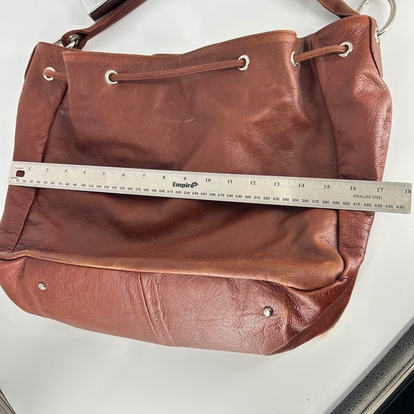 Genuine Cowhide Leather Fur Drawstring Bag Springbok Clever Carriage Co $399 - Picture 6 of 7